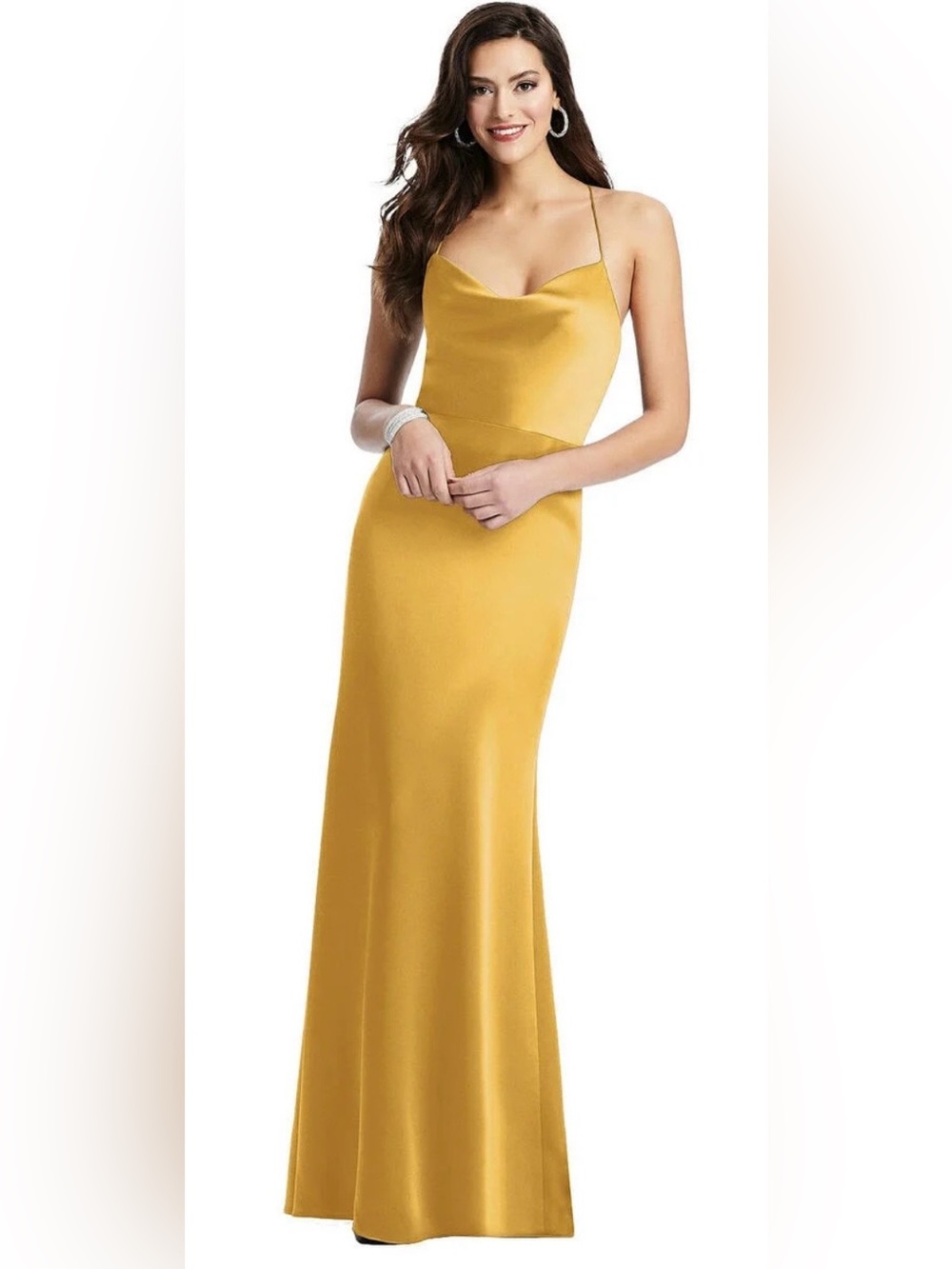 Dressy collection 3056 Cowl-Neck Criss Cross Back slip dress gown lux charmeuse